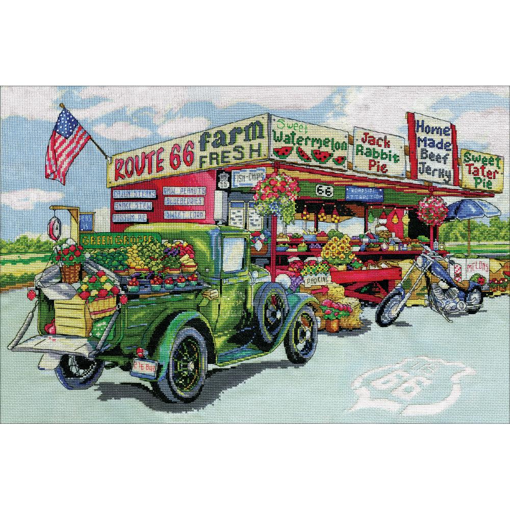Route 66 Farmstand Counted Cross Stitch Kit